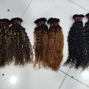 Letsfly Deep Wave curly Bundles 4-27 Piano Color Hair 22 Inches good quality 1b/30 Black Brazilian Human Hair Weave 20PCS