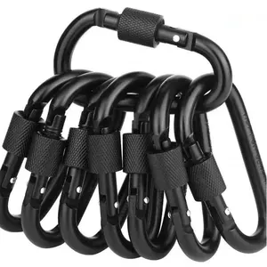 Mosquetón de escalada con bloqueo <span class=keywords><strong>fijo</strong></span>, hebilla colgante para mochila, herramienta de supervivencia para senderismo al aire libre, gancho de bloqueo de tornillo para cadena de llaves - Product Image 1