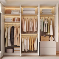 Armoire à une porte en bois massif, style crème moderne et simple, pour chambre à coucher, rangement combiné, toucher agréable, utilisation hôtelière, design pliable