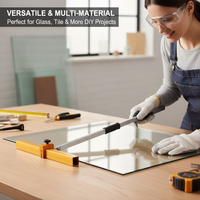 Coupe-verre professionnel de qualité industrielle de type T, à deux roues, haute précision, pour grandes feuilles de verre