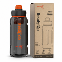 Bouteille d'eau sport 1,6L 2L 54oz 68oz, avec couvercle à vis anti-fuite et poignée, gourde de sport en PC avec paille détachable, vente en gros OEM/ODM