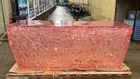 Mesa de Centro para el Hogar, LED, Rosa, Resina Transparente, Cristal, Barra, Mostrador, Restaurante