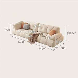 <span class=keywords><strong>Divano</strong></span> Modulare Moderno Minimalista in Velluto per Piccoli Spazi Soggiorno - Product Image 6