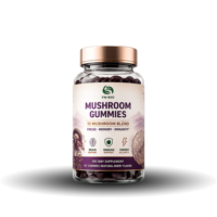 Gummies aux champignons à marque privée, complexe d'extraits 10-en-1, végétaliennes, testées en laboratoire GMP, saveur baies, pour la clarté mentale et le bien-être immunitaire