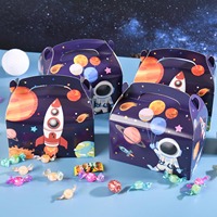 Jeu vidéo personnalisé le plus aimé par les garçons, boîte-cadeau super cool avec poignée pour enfants, astronaute, fête à thème espace solaire, boîte-cadeau de jouets