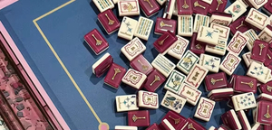 Fichas de Mahjong Americanas Portátiles, Ecológicas, de Tamaño y Color Personalizados, Juego de Viaje Americano, Fichas Artísticas, Acrílico Rojo Laguna - Product Image 2