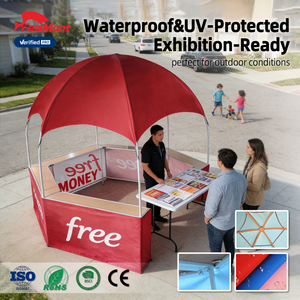 Tente dôme de grande taille FEAMONT, tente kiosque avec tissu Oxford imperméable - abri promotionnel pliable pour é<span class=keywords><strong>v</strong></span>énements et festivals en plein air - Product Image 1