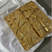 Panneaux muraux 3D modernes en gros / Nouveaux revêtements muraux en PVC imperméables pour plafond, miroirs carrés dorés insonorisés 3D