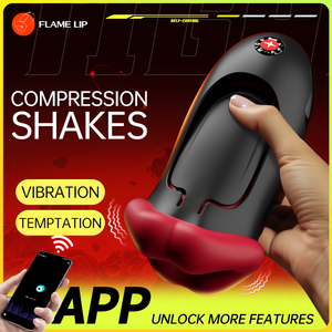 A Flame Lip trainer is a smart APP control male masturbator exercise cup that <b>vibrates</b> the mouth and presses the airplane cup - Product Image 6