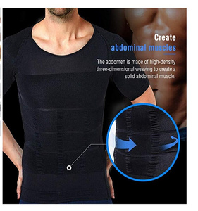 Cao cấp thoải mái của nam giới Ngắn Tay Áo Giảm Béo ngực nén bụng kiểm soát da-fit Shapewear Tank Top cho nam giới - Product Image 2