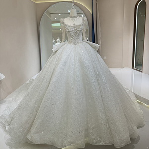 สำหรับ jancember ชุดแต่งงานผู้หญิงสมัยใหม่ชุดเดรส DW0071กระโปรงยาวฟูฟ่องตกแต่งด้วยขบวนรถไฟประดับไข่มุกดอกไม้สวยงาม - Product Image 1