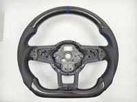 Sportliches Halbleder-Karbon-Lenkrad für VW Volkswagen Golf 5 6 7 R MK5 MK6 MK7 MK7.5 GTI Polo Passat CC B8 B6
