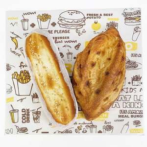 Emballage personnalisé pour hamburgers et sandwichs de restauration rapide, écologique et résistant à la graisse/huile, avec logo imprimé, qualité alimentaire pour l'utilisation avec du pain - Product Image 4