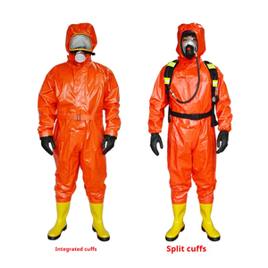 Traje de Protección Química Naranja de Goma con Puños Integrados, Resistente a Materiales Peligrosos - Product Image 1