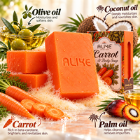 Savon en barre pour le visage et le corps à la carotte et à l'huile d'arbre à thé, nettoyant en profondeur, hydratant, antioxydant, pour une peau éclatante, OEM ODM, marque privée