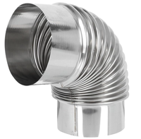 Tuyau d'extension de cheminée pour fumée d'échappement, coude en acier inoxydable plaqué, chauffe-eau au gaz, conduit d'air, bride de ventilation, tuyau flexible, combustible