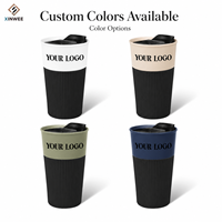 Mug de voyage en céramique personnalisé de 300 ml avec couvercle en silicone et couvercle coulissant, gobelets à emporter sans poignée