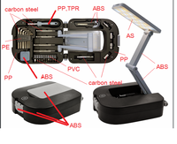 Lampe de table multifonctionnelle 30 en 1 avec ensemble d'outils à main