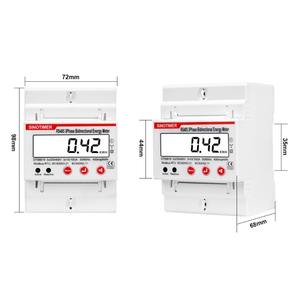 Medidor de Energía Bidireccional Trifásico DTS6619-042 4P RS485 Modbus RTU, Medidor de Energía para Riel DIN, KWh, Voltaje, Corriente, HZ, Vatímetro Z25 - Product Image 3