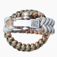 Manille réglable en acier inoxydable avec logo personnalisé pour bracelet, accessoires en métal pour paracorde, apprêts et composants de bijoux