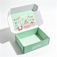 Boîte d'emballage cadeau en carton ondulé personnalisée avec logo, boîte d'expédition en papier avec logo pour autocollant textile + sac en papier + papier de soie + carte cadeau
