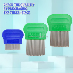 Set Economico di 3 Pettini Anti-<span class=keywords><strong>Pidocchi</strong></span> XLP-01/01R/02 <span class=keywords><strong>per</strong></span> Uso Domestico, Aghi in Acciaio Inox, Manico in Plastica Arrotondato - Product Image 1