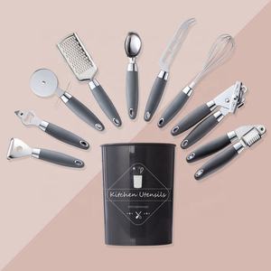 Ensemble d'outils de <span class=keywords><strong>cuisine</strong></span> créatifs, en acier inoxydable, couleur grise, presse-ail, râpe, cuillère à crème glacée, ensemble d'ustensiles de <span class=keywords><strong>cuisine</strong></span>, 10 pièces - Product Image 4