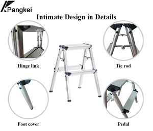 Tabouret pliant en aluminium double face avec pédale antidérapante, échelle pliable à 2 marches pour pique-nique, camping et pêche, sécurité améliorée - Product Image 2