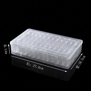 Transparent Plastic Storage <b>Box</b> 27.6x16.5x5.6cm With Compartments For Toys Organizer Rectangle Shape Solid Color - Product Image 1