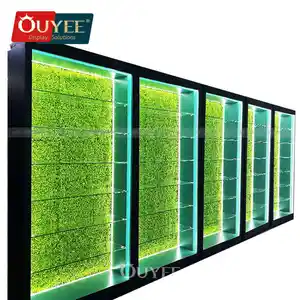 High-End Winkel Glas Led Dispensary Meubels Tabak Display Rek Case Displays Met Led Verlichting Voor Rookwinkel