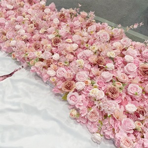 Decoración <span class=keywords><strong>de</strong></span> Pared para Restaurante <span class=keywords><strong>de</strong></span> 40cm*60cm, Tapete <span class=keywords><strong>de</strong></span> Flores Color Borgoñ<span class=keywords><strong>a</strong></span>, Rosas y Hortensias Artificiales <span class=keywords><strong>de</strong></span> Seda Sintética - Product Image 3