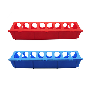 Gà trung chuyển 30cm màu đỏ màu xanh gà thực phẩm uống hộp 16 lỗ chim bồ câu ăn nhựa gà trung chuyển máng - Product Image 5