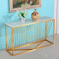 Meubles de salon Xuanzhen, table console moderne haut de gamme en marbre, table d'entrée en acier inoxydable de luxe, table console de couloir