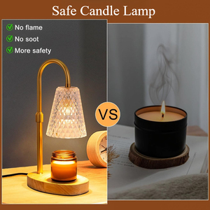Nuova Lampada Scaldacandele in Vetro Elettrica con Timer, Lanterna Scaldacera <span class=keywords><strong>per</strong></span> Candele, Altezza Regolabile, <span class=keywords><strong>Luce</strong></span> Dimmerabile - Product Image 3