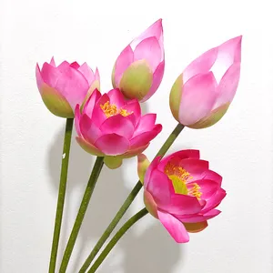 New Charming Artificial Lotus Flowers Faux Lotus Bud Silk Water Lily Decorative Flowers