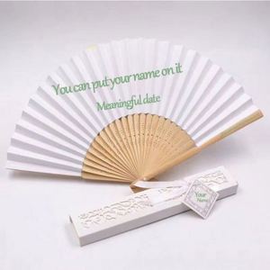 Éventails pliants d'été personnalisables pour mariage, style vintage japonais et chinois, en bambou, avec motifs peints pour mariage - Product Image 4
