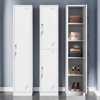 Casier métallique moderne, durable et écologique à 5 portes, assemblé, avec 5 niveaux de ventilation et serrure à clé, idéal pour les gymnases, les bureaux, les employés et les étudiants