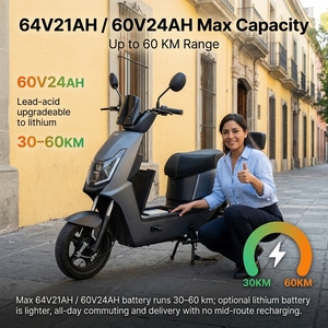 Vélo électrique 14 pouces 350W 48V/60V Moteur sans balais Frein à disque hydraulique Autonomie 45 km Vitesse 30 km/h Certifié CE Adultes Électronique - Product Image 3