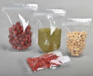 Nhà máy trực tiếp tùy chỉnh Zip khóa nhựa cấp thực phẩm tự niêm phong thực phẩm đóng gói túi túi dây kéo trong suốt đứng lên túi - Product Image 2