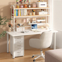 Bureau de travail commercial, bureau d'ordinateur simple pour la maison, ensemble bureau et chaise détachable en bois, modèle QY138