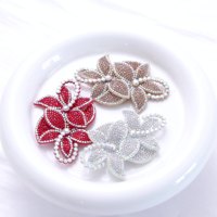 Applique en tissu à coudre Selina Crystal, motif fleur colorée 3D avec strass, pour chaussures, sacs, chapeaux et accessoires vestimentaires