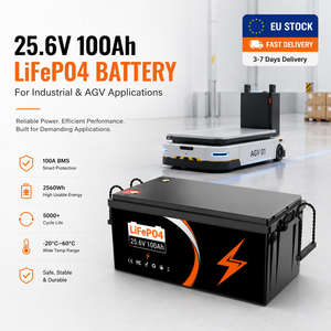Batterie LiFePO4 25,6V 24V 100Ah avec BMS 100A, cycle profond, pour stockage d'énergie solaire et système hors réseau - Stock UE - Product Image 1