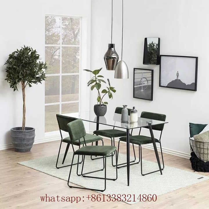 長方形クリアテーブル透明リビングルームテーブルMesa de comedor 