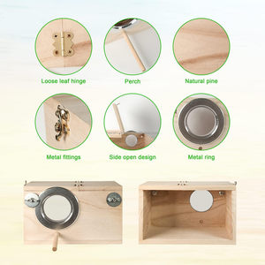 Custom Transparent Pine Wood Polished <strong>Bird</strong> Breeding <strong>Cage</strong> Box High Quality With Perch For <strong>Birds</strong> - Product Image 4