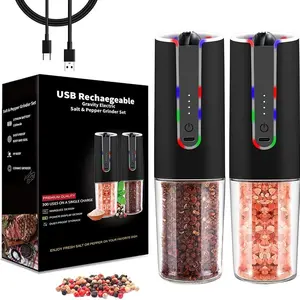 Elektrische Grinder Usb Oplaadbare Zwaartekracht Schakelaar Verstelbare Grofheid Automatische Grind Koffie Peper Zee Zout Spice Grinder