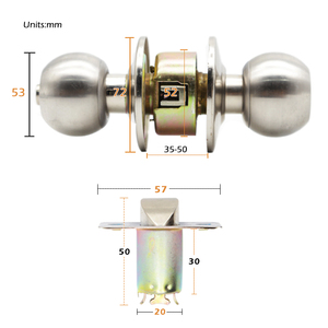 RTS Room Interior Privacy Ball <strong>Knob</strong> <strong>Door</strong> Handle 587 Entrance Cylindrical Round <strong>Door</strong> Lock - Product Image 3