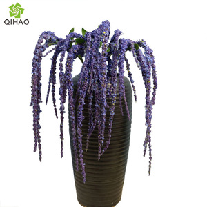 Larmes d'amoureux, fleurs artificielles violettes à 8 branches, décoration de mariage et de maison, ornement en plastique avec baies - Product Image 5