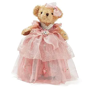 Mooie Meisje Valentine Gift Teddybeer Pluche Speelgoed Groothandel Custom Gevulde Zachte Pluche Bruiloft Teddyberen