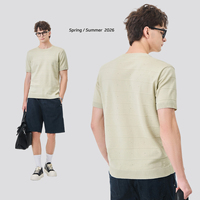 Chemise à manches courtes en tricot de lyocell pour homme, haute qualité, respirante, douce pour la peau, tissu texturé, pull décontracté – Collection 2026