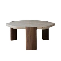 Ensemble de table basse en pierre des cavernes créatives Table centrale de salon domestique Petit appartement Table en marbre simple Nordic